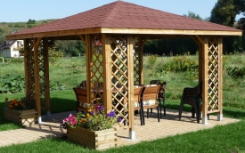 Ewa altana 4-kątna z dachem drewnianym